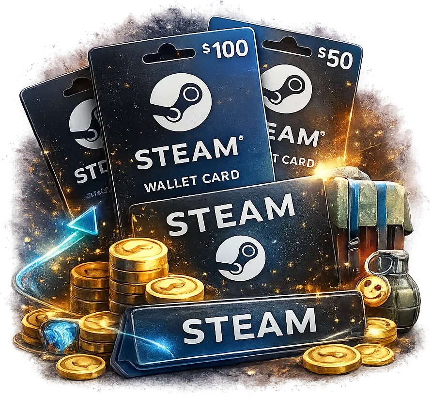 بطاقات شحن ستيم (Steam Gift Cards)
